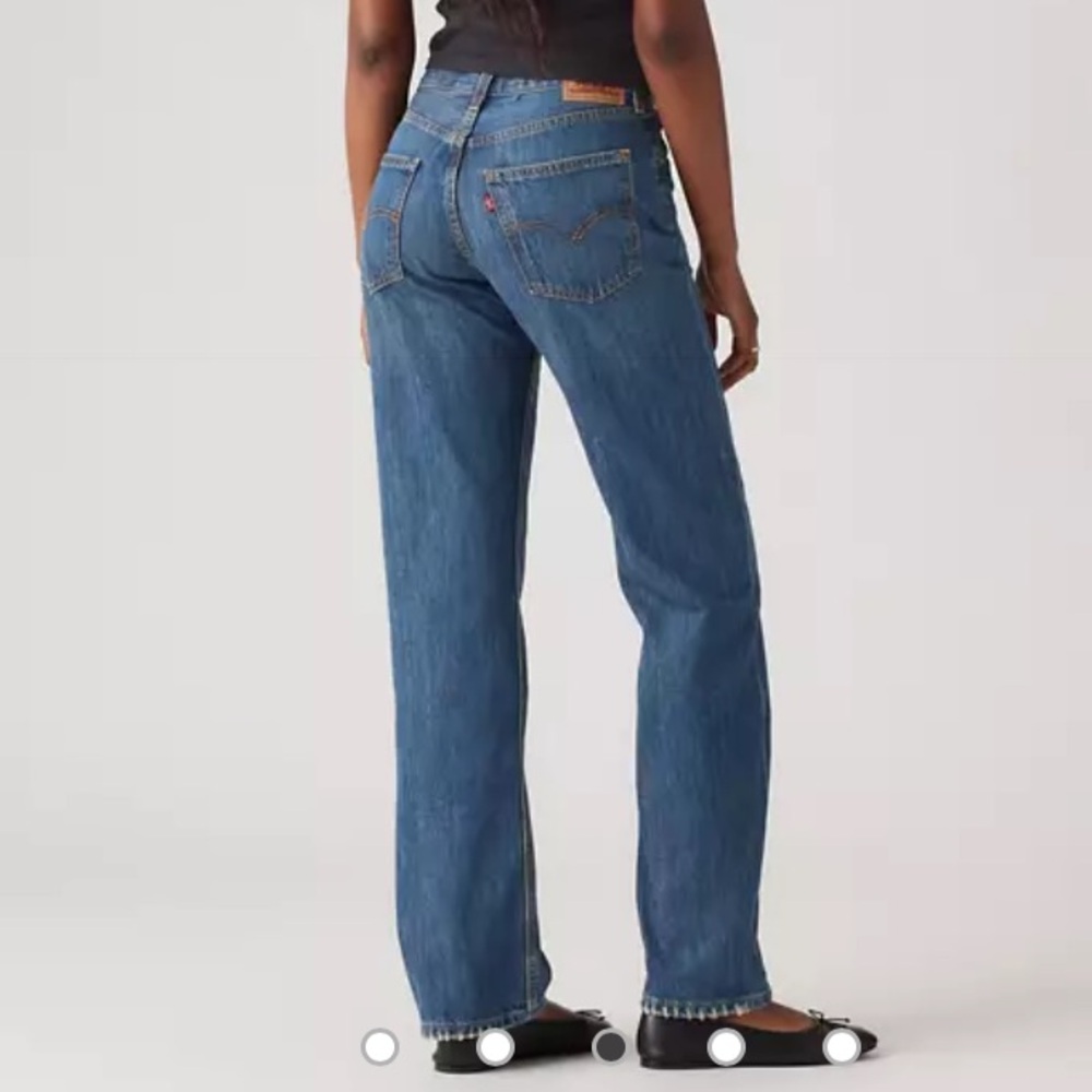 NWT Levi’s Low Pro Midrise 25” Straight Leg No Words Dark Wash 90’s